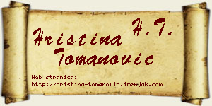 Hristina Tomanović vizit kartica